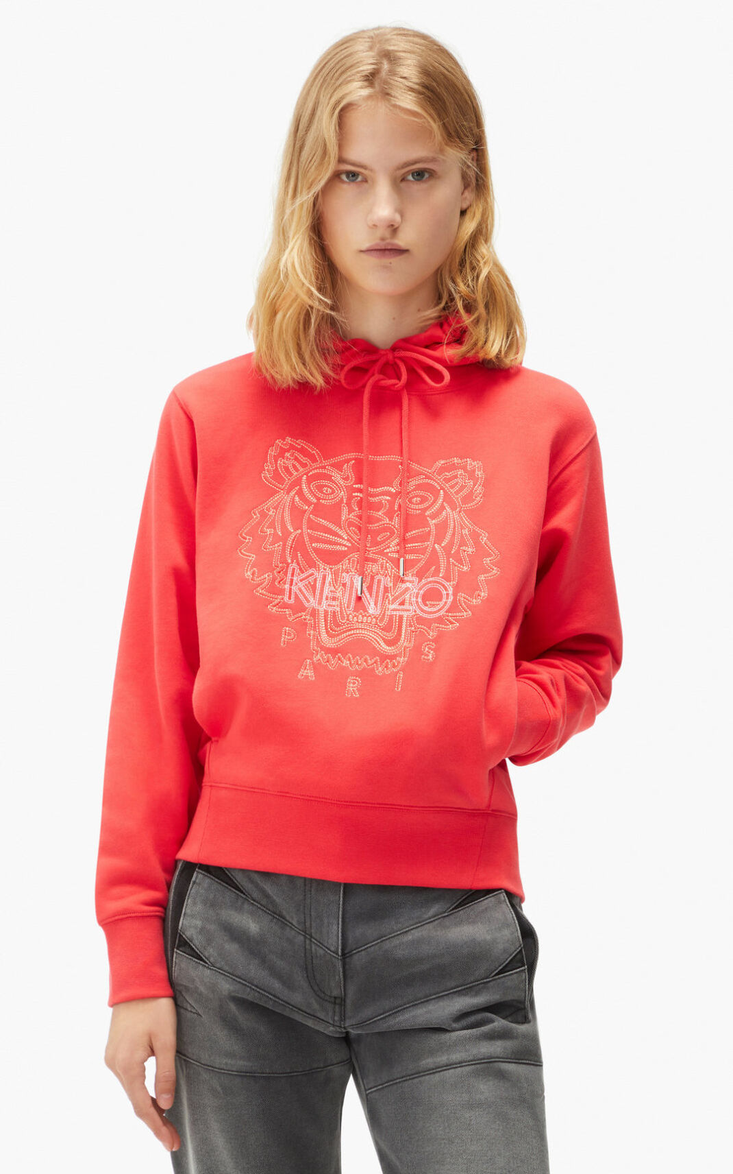 Sweat A Capuche Kenzo Femme Tiger Rouge YVUGW-4670